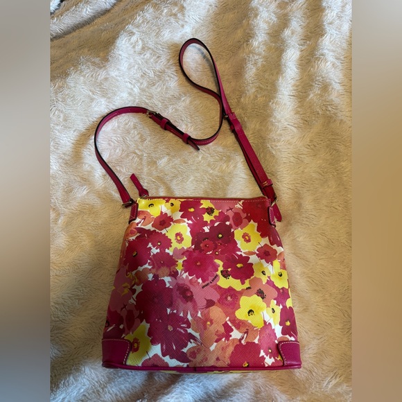 Dooney & Bourke Geranium Floral North South Triple Zip Crossbody -EUC - Picture 4 of 10